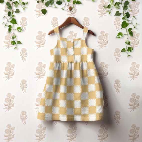 Girl's Sundress & Wall Mockup: Surface Pattern Design (PSD)