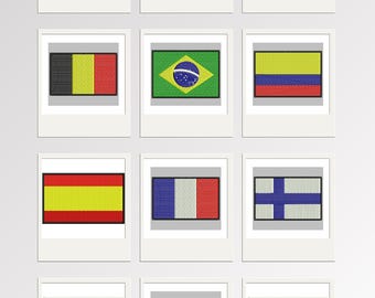 Strijk-op geborduurde patch VLAGGEN VAN DE WERELD