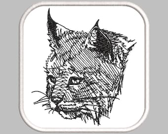 Geborduurd strijkpatch van Lynx