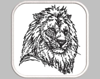 Opstrijkbare geborduurde patch LEEUW