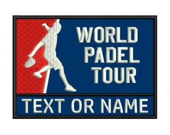 Vintage World Padel Tour strijkpatch met borduursel