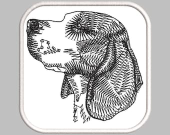 BEAGLE strijkpatch met borduurmotief