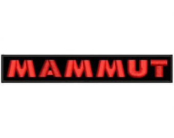 Geborduurde strijkpatch met olifantletters.