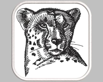 Geborduurd strijkpatch met cheetah-motief
