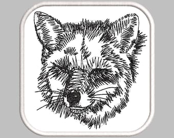 Opstrijkbare geborduurde patch met vos