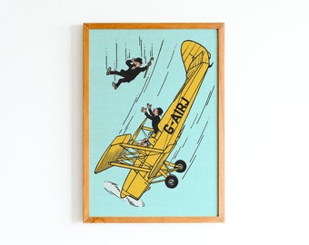 TINTIN コミックアート 木製フレーム Tintin in New York - A2, A3 High Quality Digital Download