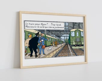 The Train to Nyon, Tintin, poster, wall decoration