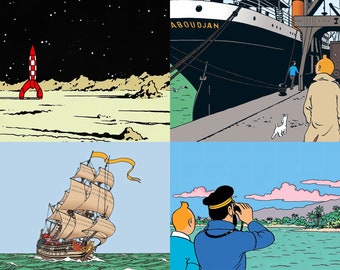 Tintin, 4 Landscapes, 4k High Quality Digital Downloads
