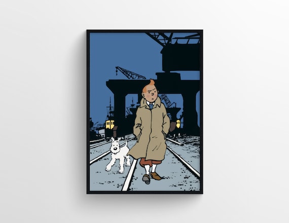 Tintin and Snowy on the Port, Very High Quality Digital Download