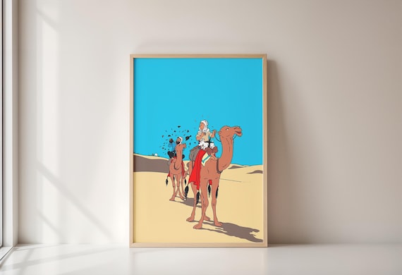 Tintin in the Desert - A2, A3, 24x36inch, A4, 4k / 300dpi, JPG