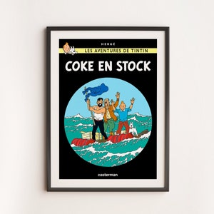 Tintin cover &quot;Coke in Stock&quot; - Digital Download 4k 300dpi high quality, Tintin poster, Tintin album