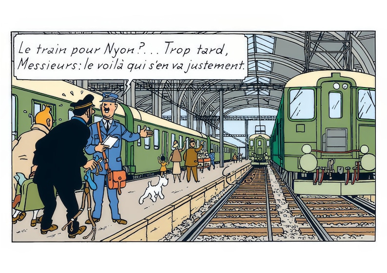 The Train to Nyon, Tintin, poster, wall decoration image 3