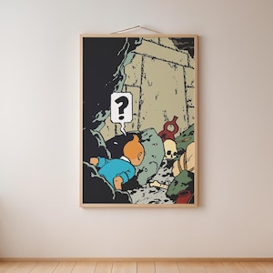 Tintin Surprised, The Temple of the Sun, Question Mark, Tintin Poster, Poster, Wall Decor