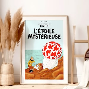 Tim und Struppi Cover, „Der geheimnisvolle Stern“, Wanddekoration, Pilz, Poster