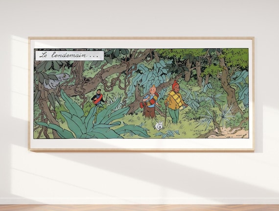 Tintin in the Jungle, Poster to Print and Frame, Very High Quality