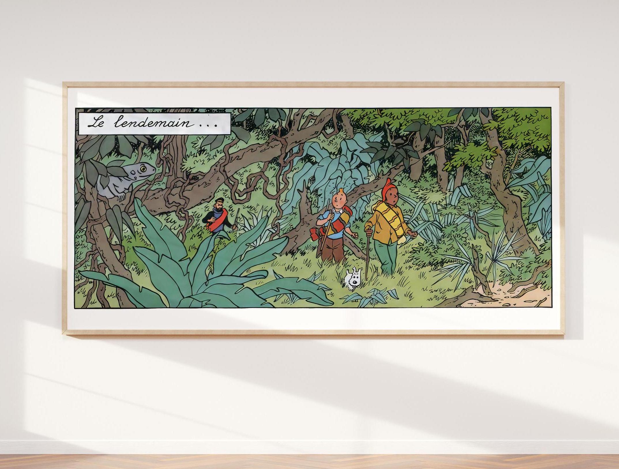 Tintin in the Jungle, Poster to Print and Frame, Very High Quality