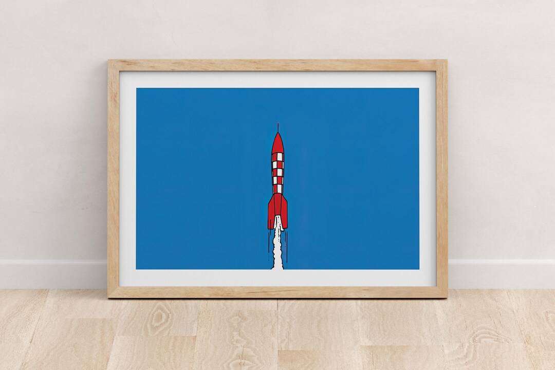 Poster the Rocket Takes Off, Tintin Classic, Comic Book Image