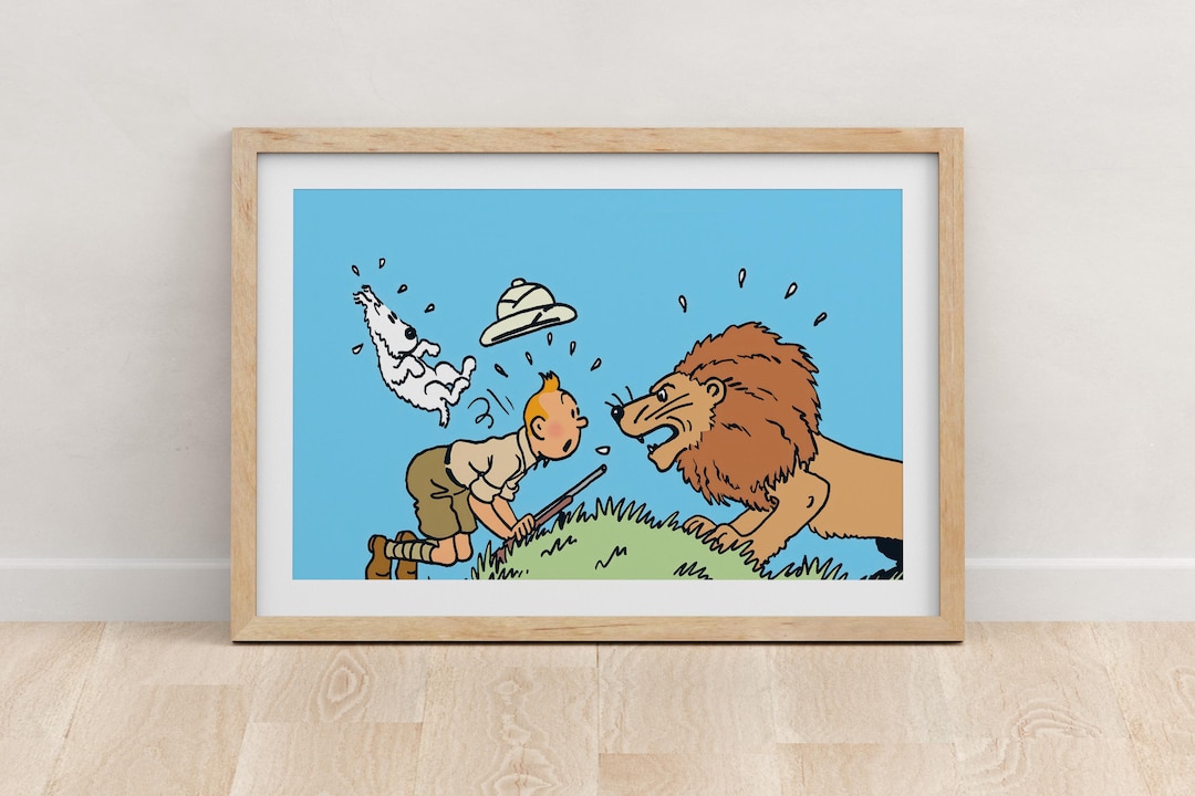 tintin-and-the-lion-very-high-quality-digital-download-for-print