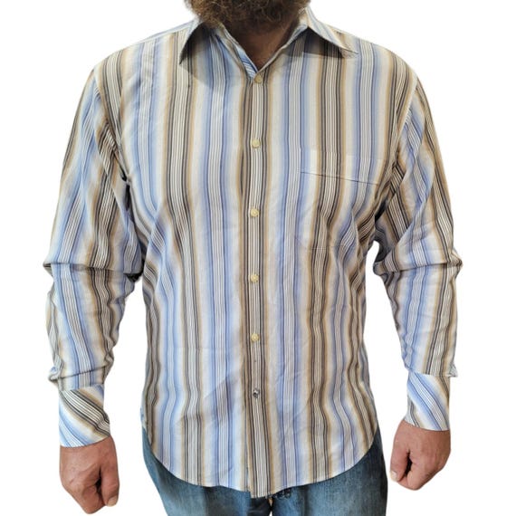 Vintage Y2K Ben Sherman Jacquard Striped Dress Shirt Sz 15.5 32/33 Hong  Kong - Etsy