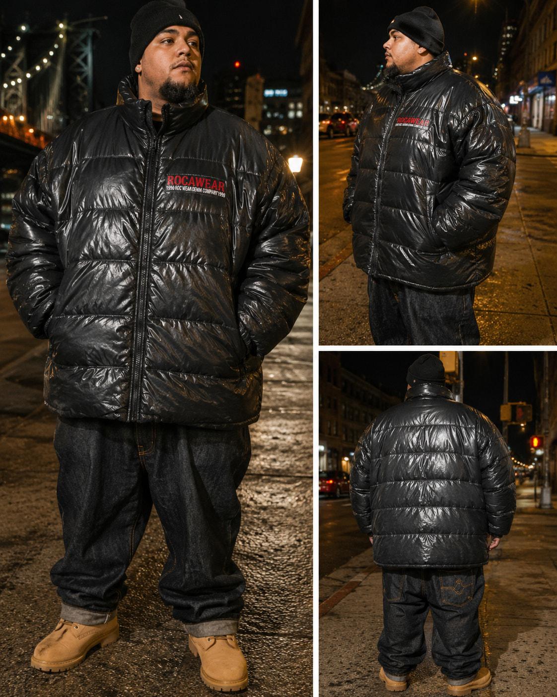 Vintage Rocawear 1999 Down Puffer Jacket 3XL Y2K Hip Hop