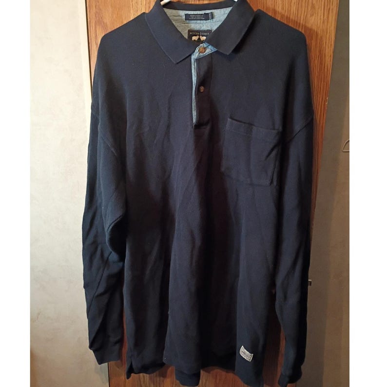 Vintage Woods & Gray XLT Tall Heavyweight Cotton Rugby Shirt Made in Macau image 2