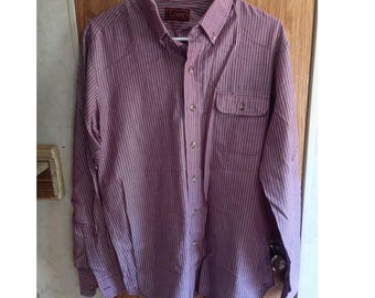 Vintage 1984 Levi's bordeaux pruim gestreept shirt heren groot op maat gemaakt prep retro