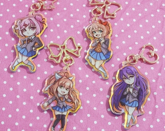 Doki Doki Keychain (Double-sided, Rainbow Acrylic)
