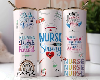 Envoltura para vaso Nurse Life de 20 oz: Diseño médico de sublimación (PNG)