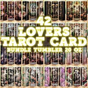 Bundle Sarcastic Tarot Cards Tumbler Wrap, Sweary Witchy Skeleton 20oz Skinny Straight Tumbler Wrap Sublimation Design, Funny Tumbler PNG.