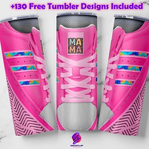 Mama Kicks Tumbler Wrap Bundle 20oz Skinny Tumbler Wrap PNG Glitter Sneaker Tumbler Wrap Design Tumbler Sublimation Instant Download PNG