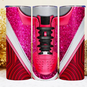 Glitter Kicks Sneaker Tumbler Wrap: 20oz Skinny Tumbler Sublimation (PNG Digital Download)