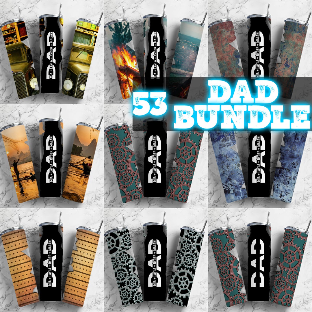 Dad Tumbler Wrap PNG Bundle: 20oz Straight Tumblers (digital Download ...