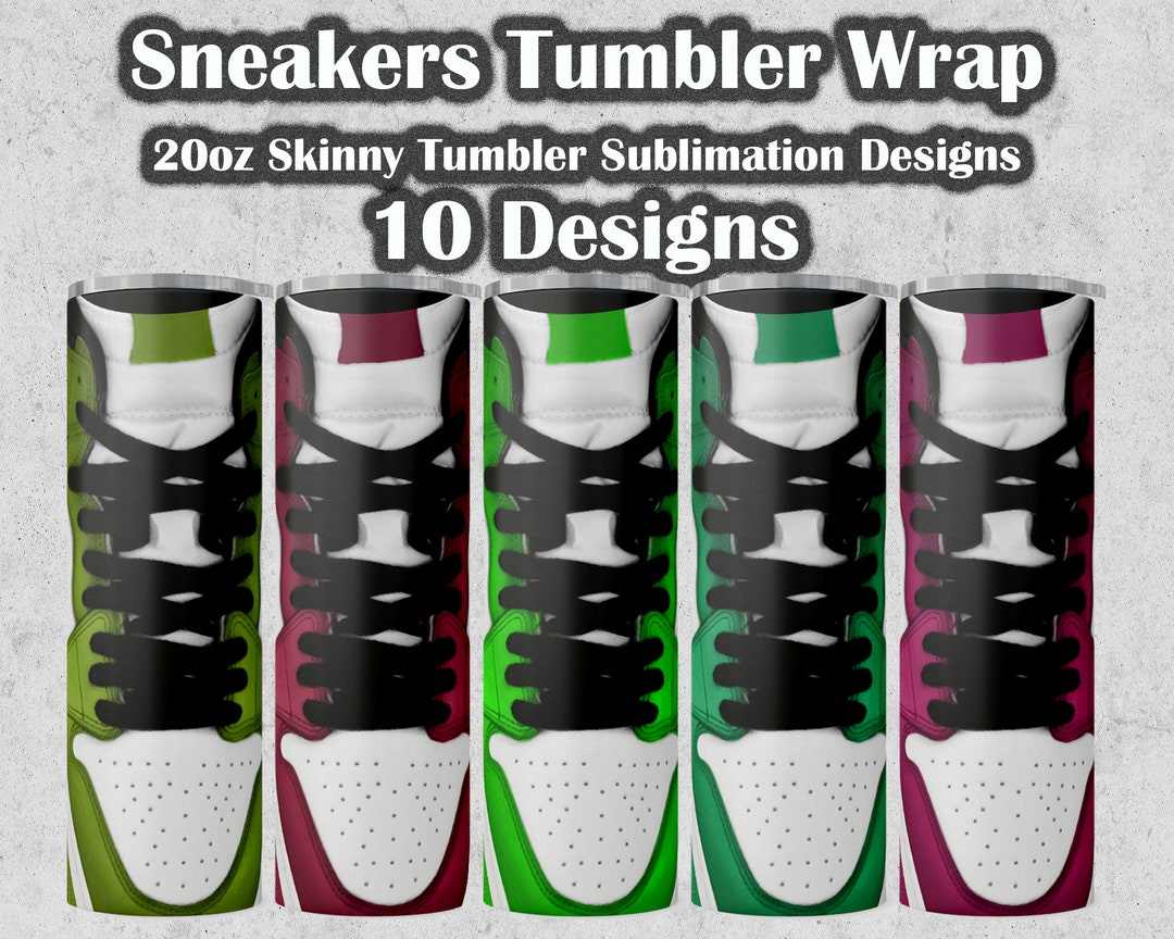 Bundle Sneakers Tumbler Wrap, 20oz Skinny Tumbler Sublimation Design ...