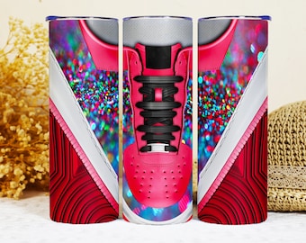 Paquete de fundas para vasos Glitter Kicks, diseño de zapatillas (PNG, descarga instantánea)