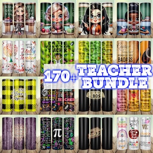 170+ Teacher Tumbler Sublimation Design, 20 oz Skinny Tumbler Teacher Name, Teacher Fuel, Teacher Wrap, Teacher Life PNG Instant Download