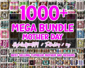 Megapaquete de más de 1000 envoltorios para vasos: Floral, Leopardo, Piel de vaca (Descarga digital PNG)