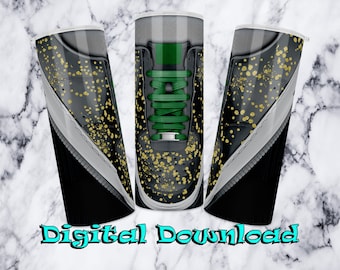 Funda para vaso de zapatillas: Diseño de sublimación de zapatillas negras (descarga digital PNG)