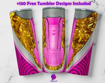 Envoltura para vaso de zapatillas Glitter Kicks: vaso delgado de 20 oz con sublimación (descarga digital PNG)