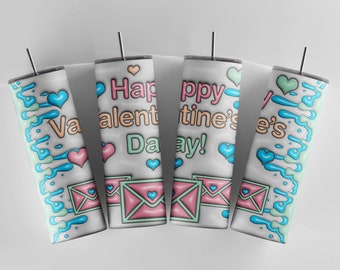 Envoltorio para vaso de San Valentín 3D, diseño de pareja (descarga digital PNG)