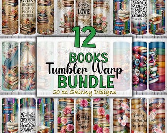 Book Tumbler Wrap Designs: 20 oz Sublimation (Digital Download)