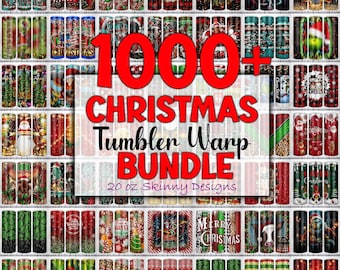 Más de 1000 diseños de envoltorios para vasos navideños: sublimación delgada de 20 oz (descarga digital)