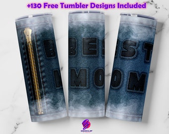 Best Mom Ever Jeans Tumbler, 20oz Skinny Sublimation Design (PNG Digital Download)