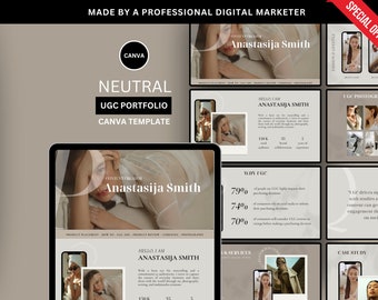 Canva Portfolio Website template for UGC content creator, influencers and bloggers