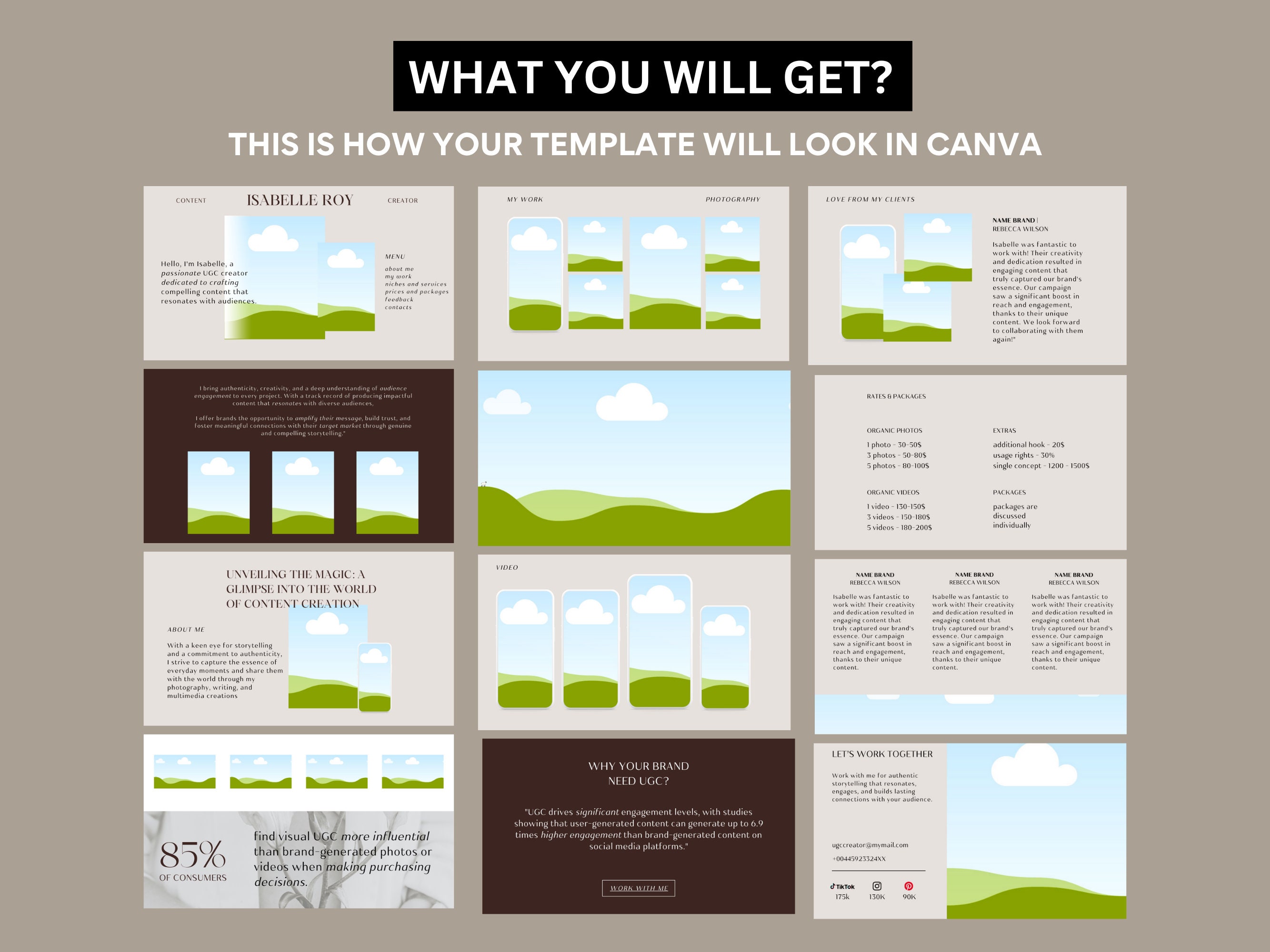Influencer Website Template Portfolio Website Template in Canva for Influencer Website Template Portfolio Website Template in Canva for