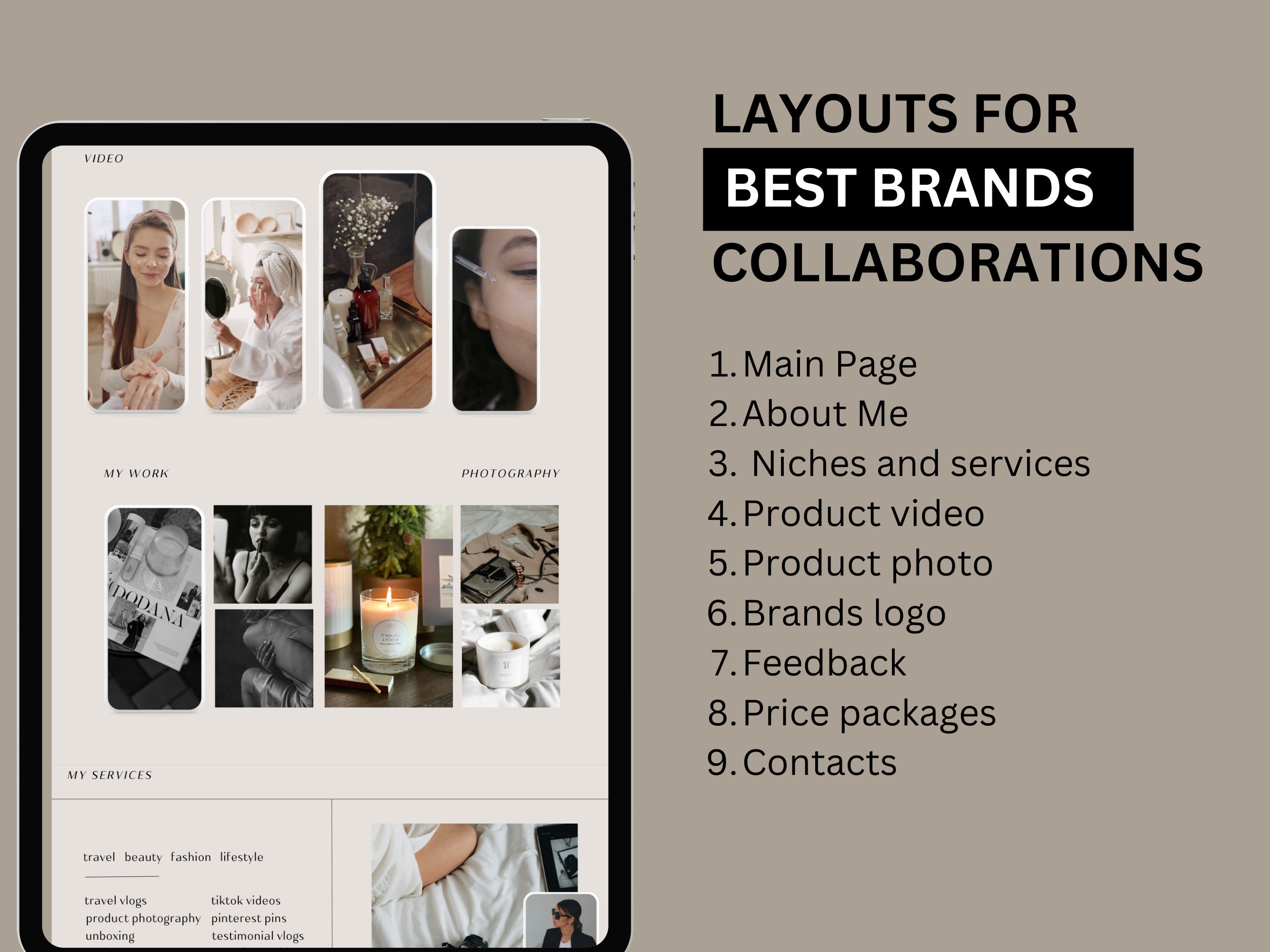 Influencer Website Template Portfolio Website Template in Canva for Influencer Website Template Portfolio Website Template in Canva for