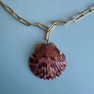 Calico Scallop Shell Necklace