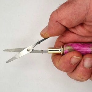 Handmade - Mini Scissors in hand turned holder