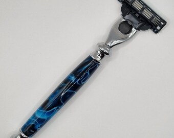 Handmade Acrylic Razor Handle - suits Gillette MACH 3 blades - Variety of colours