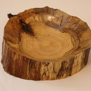 Natural Wood Dish - Rustic Charm with Elegant Touch! Hand Turned Ash Bowl