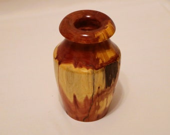 Hand Turned Cedar Wood Vase - Elegant Rustic Decor for Dried Flowers